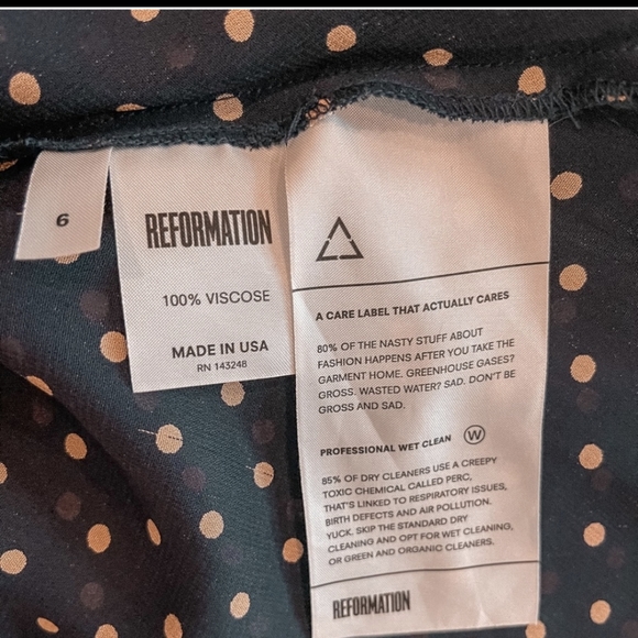 🌹🇺🇲♻️ REFORMATION BELLA DRESS Plunge Neck SEXY Flare MINI DRESS - Picture 8 of 8